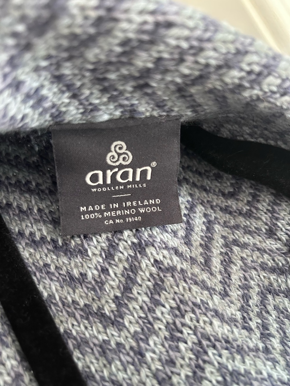 Blue Herringbone Button-Front Cape / Wrap - Picture 7 of 9